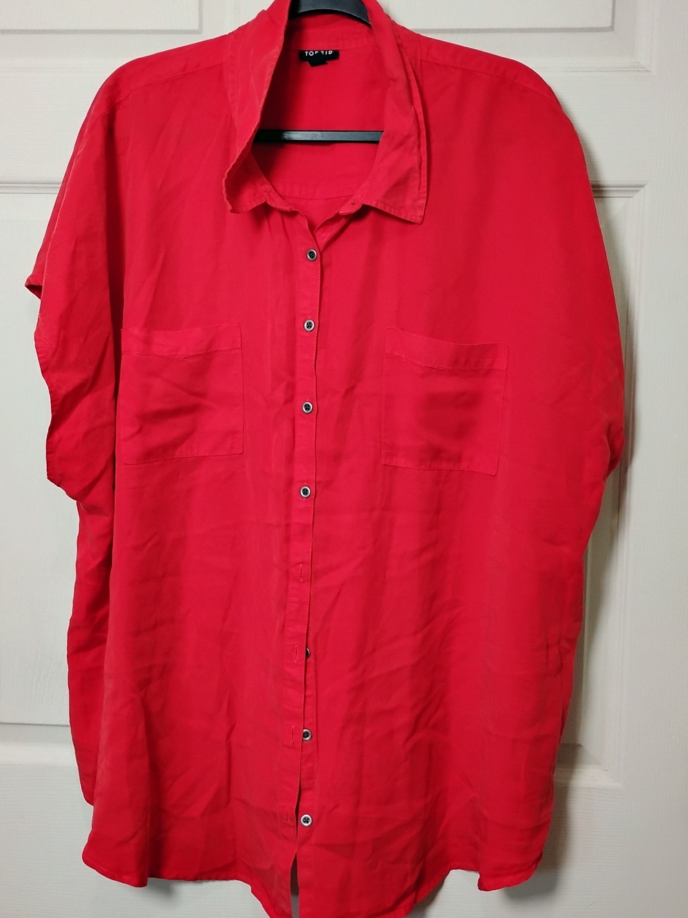Torrid Red Button-Down Shirt. Size 4